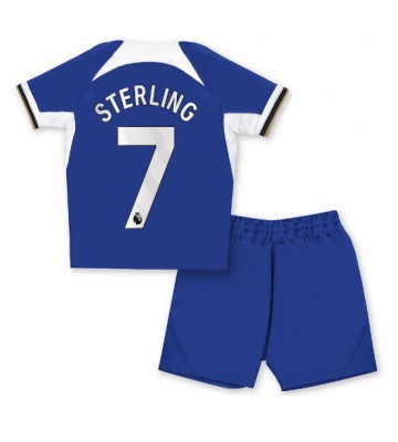 Chelsea Raheem Sterling #7 Koszulka Podstawowych Dziecięca 2023-24 Krótki Rękaw (+ Krótkie spodenki)